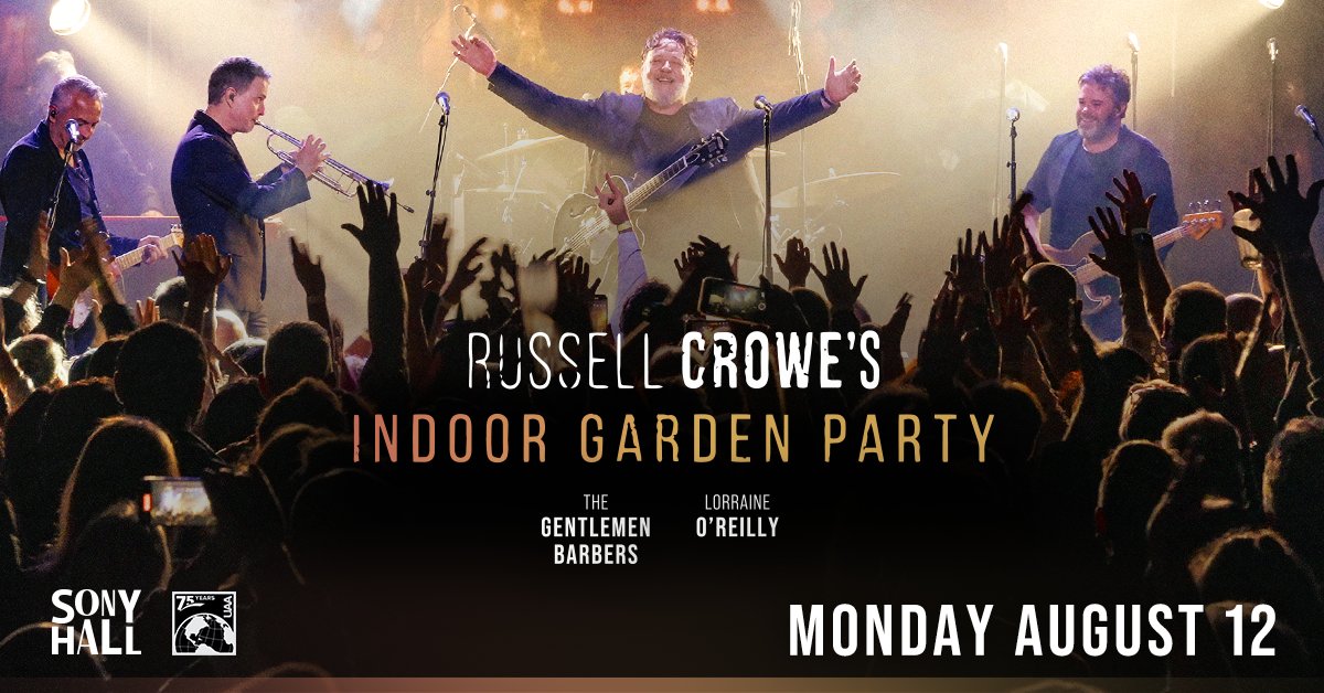 On sale now 🎶 Russell Crowe's Indoor Garden Party Aug 12 at Sony Hall!

tix > ticketweb.com/event/russell-…