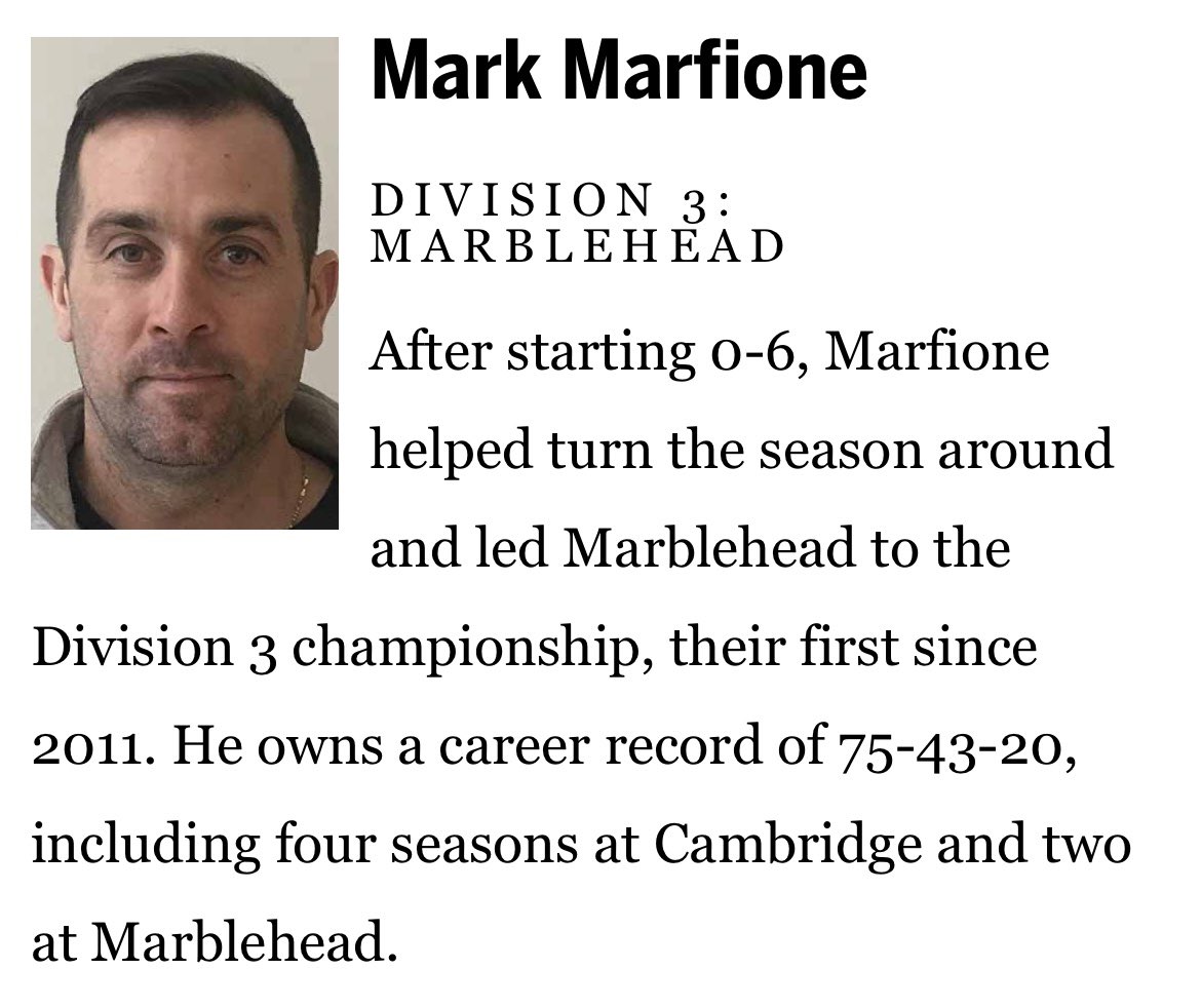 camkerry7's tweet photo. @GlobeSchools boys’ hockey All-Scholastic Coaches of the Year

Division 1: Gino Khachadourian, @WinchesterBVH
Division 2: Frank Woods, @HockeyBLS
Division 3: Mark Marfione, @HeadersHockey
Division 4: Alex Marlow, @DS_Weston_Puck https://t.co/mxEJir5FTM
