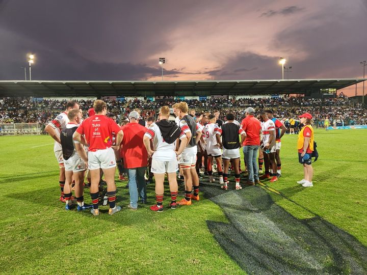 Half-time score update at the #VarsityShield #TuksRugby 38 vs VC 07.

#RugbyThatRocks @TuksSport