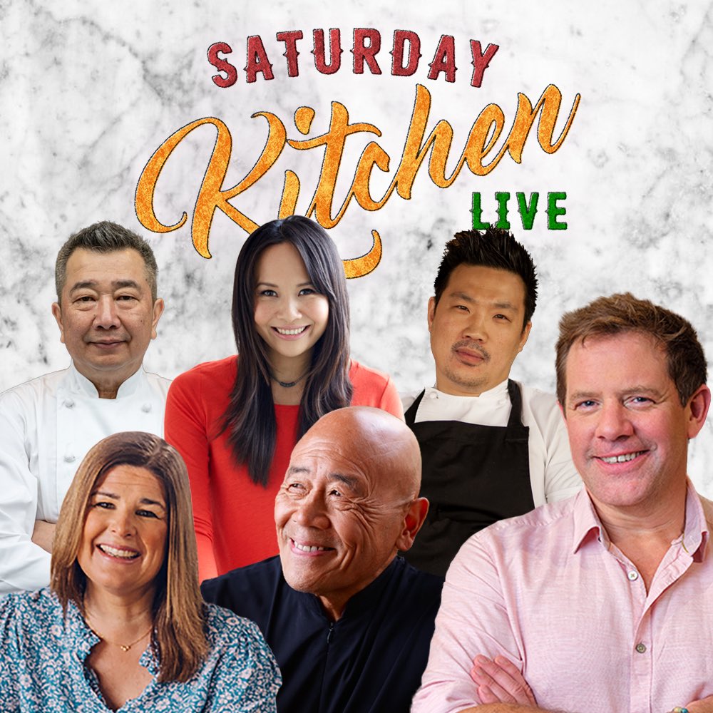Tomorrow we will be paying HOMage to the legend that is @ChefKenHom 🤩 🥳 He will be tucking into delicious dishes from @Chinghehuang @awongSW1 and @GouqiLondon and washing it all down with wine from @knackeredmutha ! Come and join @matt_tebbutt on BBC1 at 10! #saturdaykitchen
