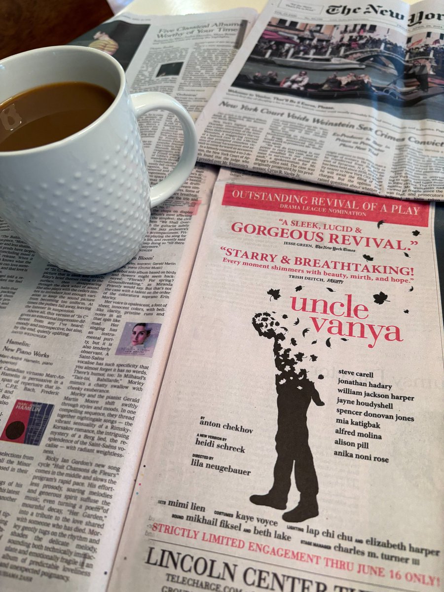 🍂 Did you catch UNCLE VANYA in today's @nytimes? Don’t miss this “sleek, lucid, and gorgeous revival” (NY Times). UNCLE VANYA is now playing through June 16 only at Lincoln Center Theater! Get tix at the link in our bio. #VanyaBway