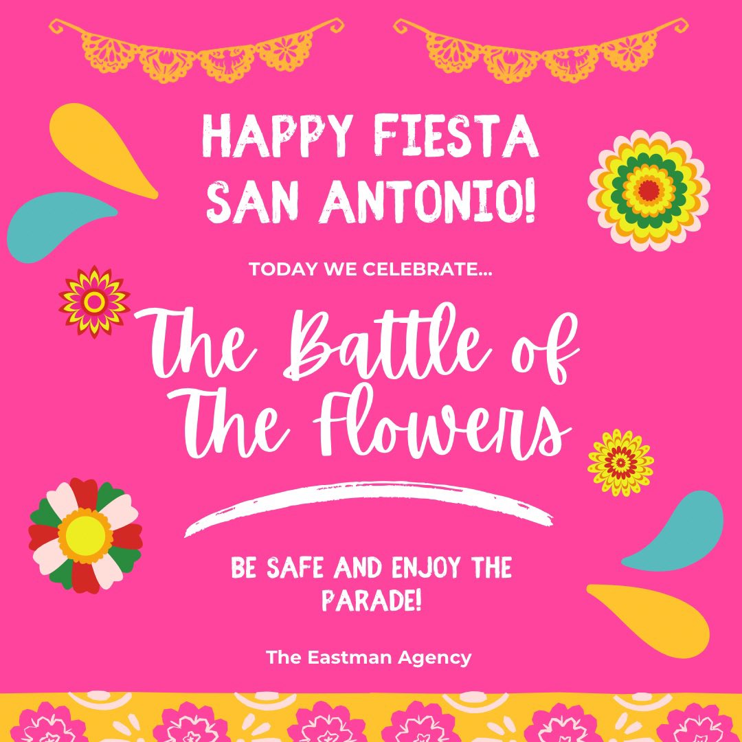 Happy Fiesta San Antonio!
We hope you’ve been enjoying this Fiesta season! 
Be safe and enjoy the parade! :))

#sanantoniofiesta #mysatxagent #battleoftheflowers #texasinsurance #sanantonioinsuranceagent #fiesta2024