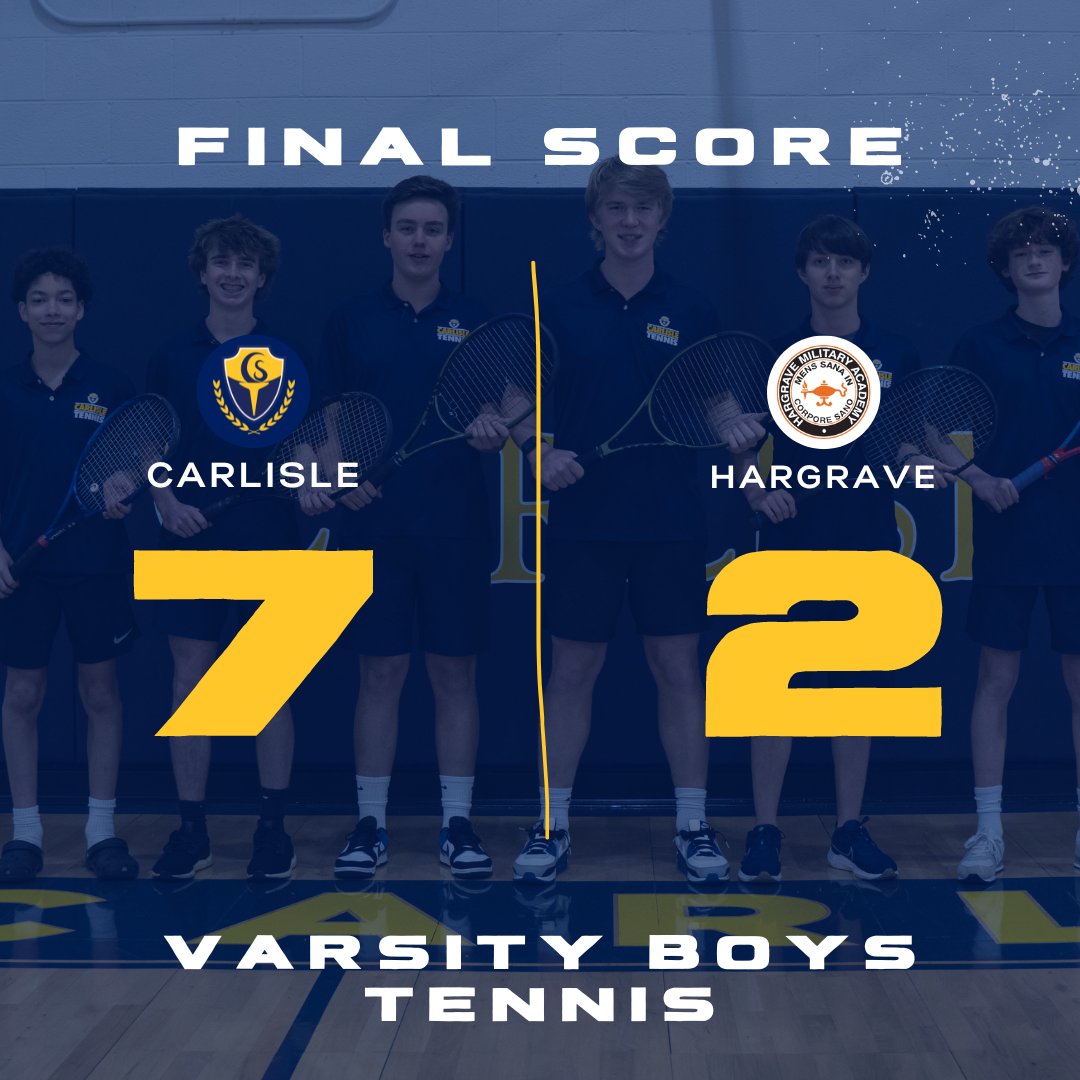 💛🎾💙 Congratulations to the Varsity Boys Tennis team on their recent win over Hargrave Military Academy!

#gochiefs #carlisleschool