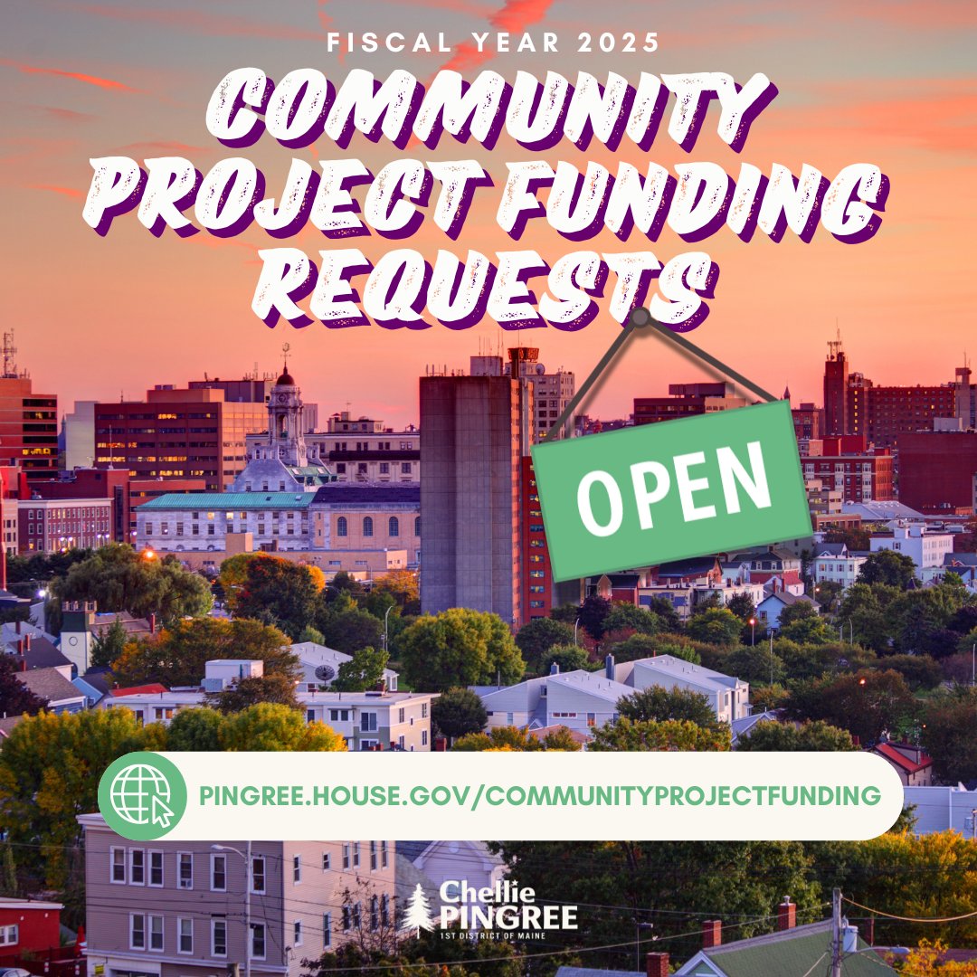 Applications for Community Project Funding are now open! The request deadline is April 30 I understand this is a very quick turnaround; unfortunately, House Republicans are allowing just a few days for the application process this year. More info⤵️ pingree.house.gov/communityproje…