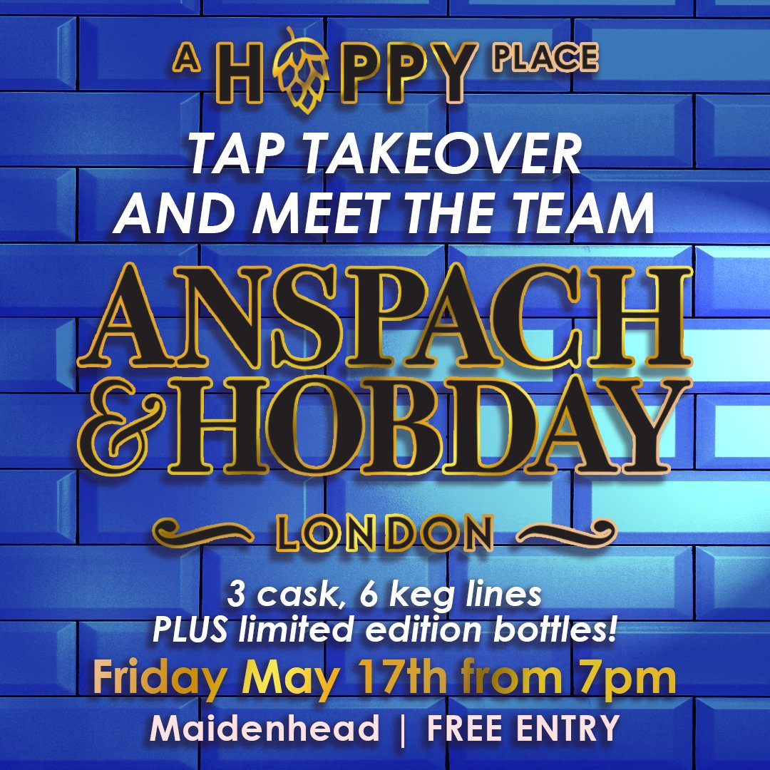 MAIDO! 🎩🏆 Our next TTO and Meet The Brewer event will be with the inimitable @AnspachHobday on May 17th 🥳 In just a few short weeks these powerhouses will be bringing 9 LINES of outstanding beer to the pub and propping up the bar to answer all your questions. See you then!