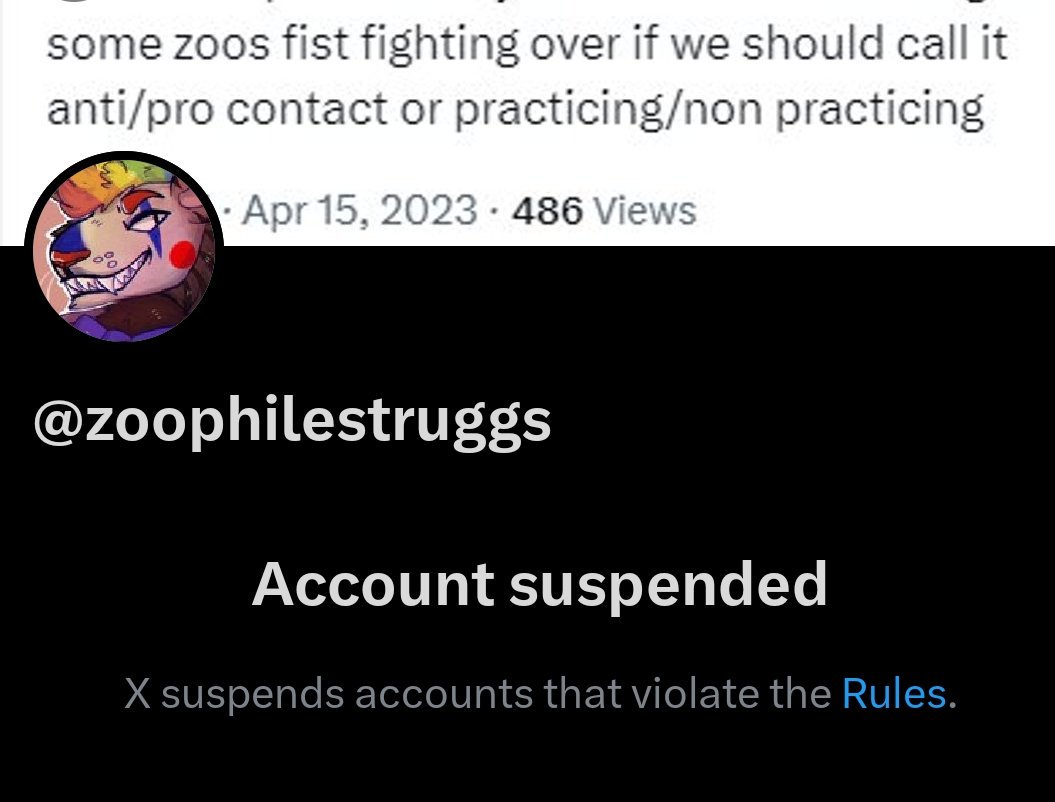 I urge you to block, tell your friends to block, and share this PSA for a wider effect. Report. Together, we CAN deplatform him and prevent further harm of children! Proof of this? Today, in our combined efforts, we saw one of his larger accounts [7k+] be rightfully suspended!