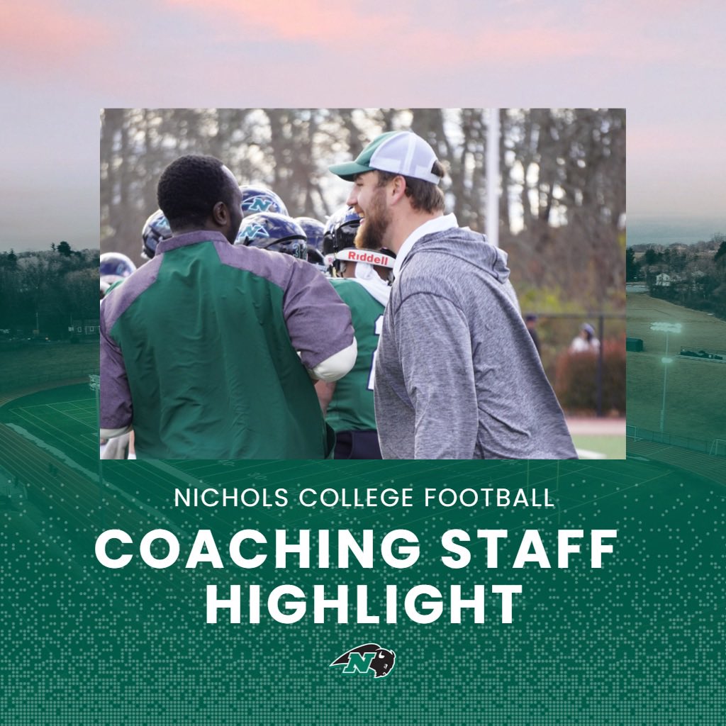 NicholsBisonFB's tweet photo. With spring practices ending last Thursday, Nichols College Football would like to take the next 8 days to recognize and thank every member of the coaching staff who helped make our program better every single day 🦬🏈

Stay tuned on our socials for each coach’s recognition!!! https://t.co/a1Uo5Nzcpn