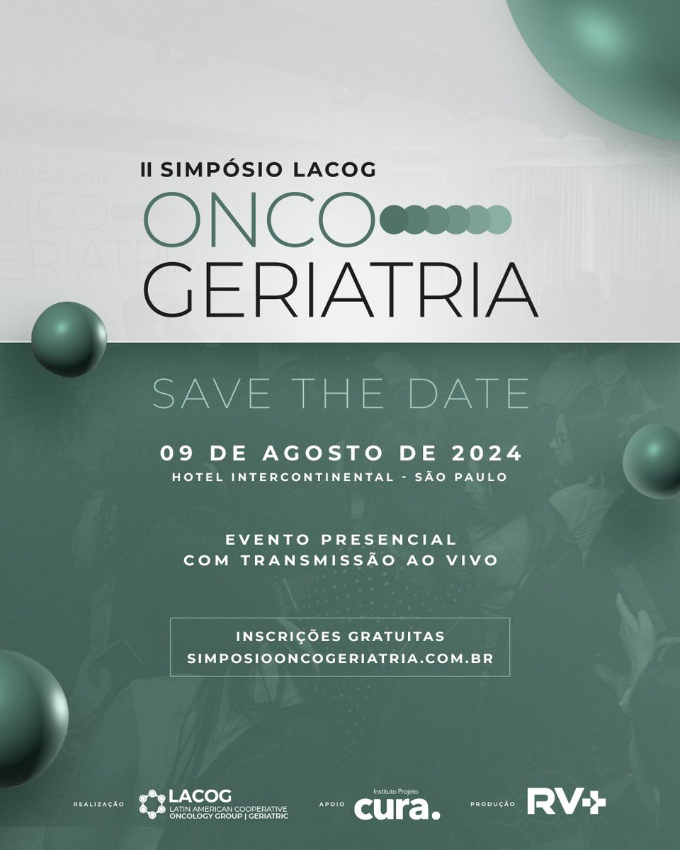 No dia 09 de agosto, junte-se a nós no Hotel Intercontinental, em São Paulo, para a segunda edição do Simpósio LACOG Oncogeriatria. Inscrições gratuitas no site: simposiooncogeriatria.com.br
