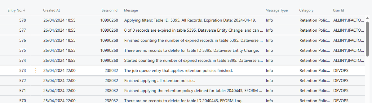 #bcalhelp Scope: OnPrem
You see the UserId in this log.  Some are executed with a generic DevOps user (we tend to restart job queues after we installed an app from DevOps to stabalize).  But .. it happens I don't get the DevOps entries in #Telemetry, while I do get the ones from