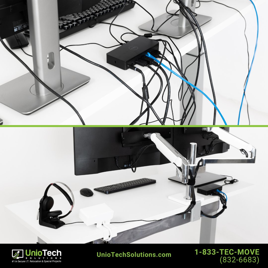 Before ---> After  #cablemanagement 
🤩

#cables #techteam #technology #projectmanager #desksetup #workstation #commercialrealestate