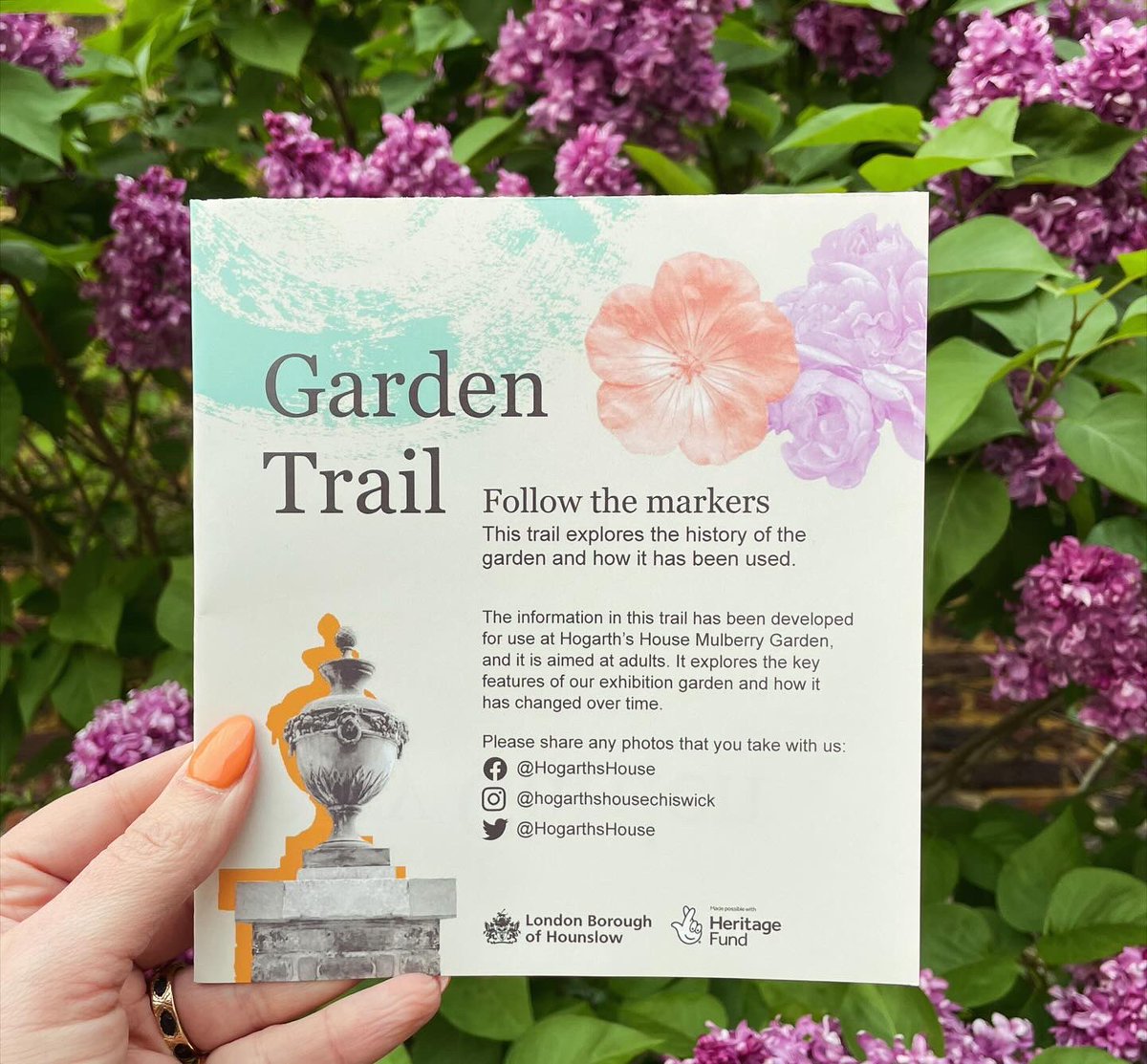 Stop and - literally - smell the flowers with one of our #FREE mindful Trails at #Hogarth’s, showcasing our lovely #MulberryGarden. The #Spring Trail, aimed at kiddos and their grownups, and our #Garden Trail, aimed at adults! Pick one up at the main desk 🩷🪻🌳🌷💜🗺️
