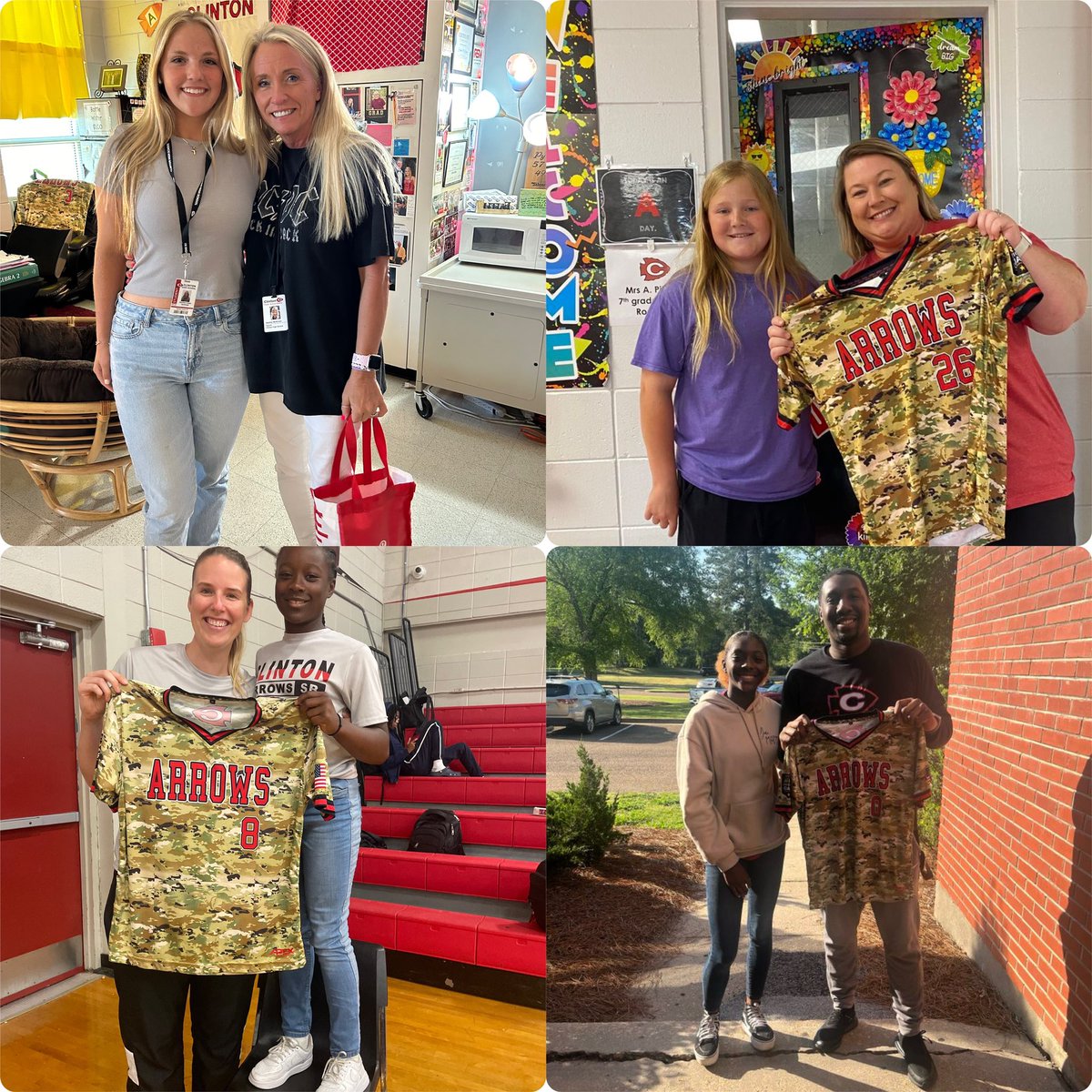 LadyArrowSB's tweet photo. With the playoffs starting today, the Lady Arrows took time out to thank teachers that have made an impact in their lives and present them with a jersey to wear to tonight’s game. So thankful for all of you and what you mean to these girls! #arrowstrong https://t.co/lZ52ZG0PBz