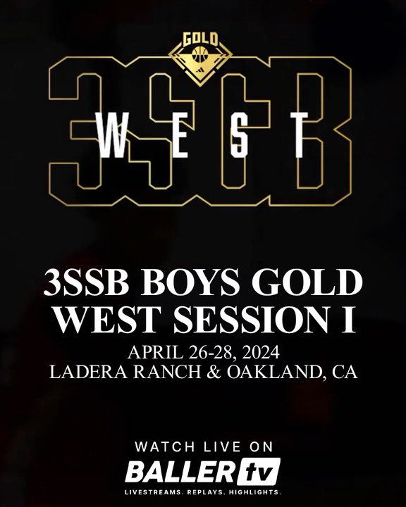 3SGB Gold West Session 1 at OGP Ladera and OGP Oakland See it Live on @BallerTV Click Below ⬇️ ballertv.com/events/3sgb-se… All Weekend Long! @rj_arvizu @iJustWill @niquedunning @isaacudoema @coachmiddlebrks @sdeeep02 @GamepointNation @realprojectex @SDA_basketball @lyneyaaa