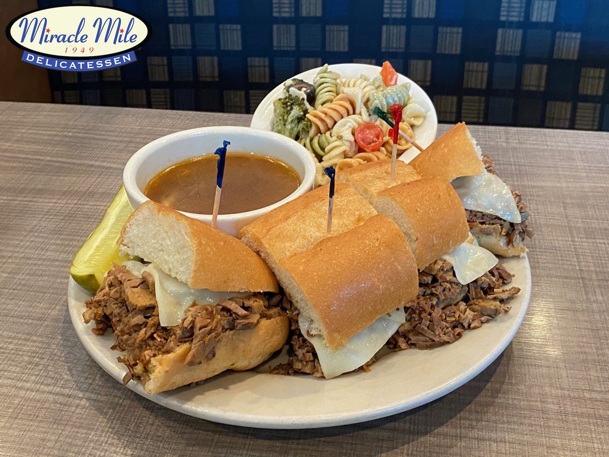 Our Big Dipper Sandwich features our slow roasted Brisket of Beef and Provolone Cheese on a French Roll with a side of your choice and a cup of Au Jus for dipping. It's a wonderful way to enjoy your Friday.