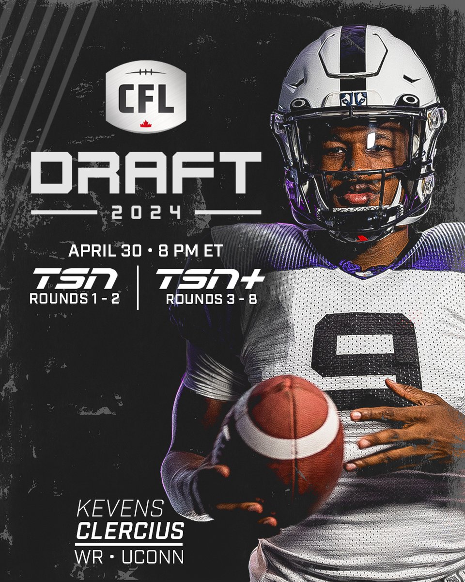 Tuesday is the day 👀 📺: Watch the 2024 #CFLDraft on TSN and TSN+ 🗓️: April 30th at 8 PM ET