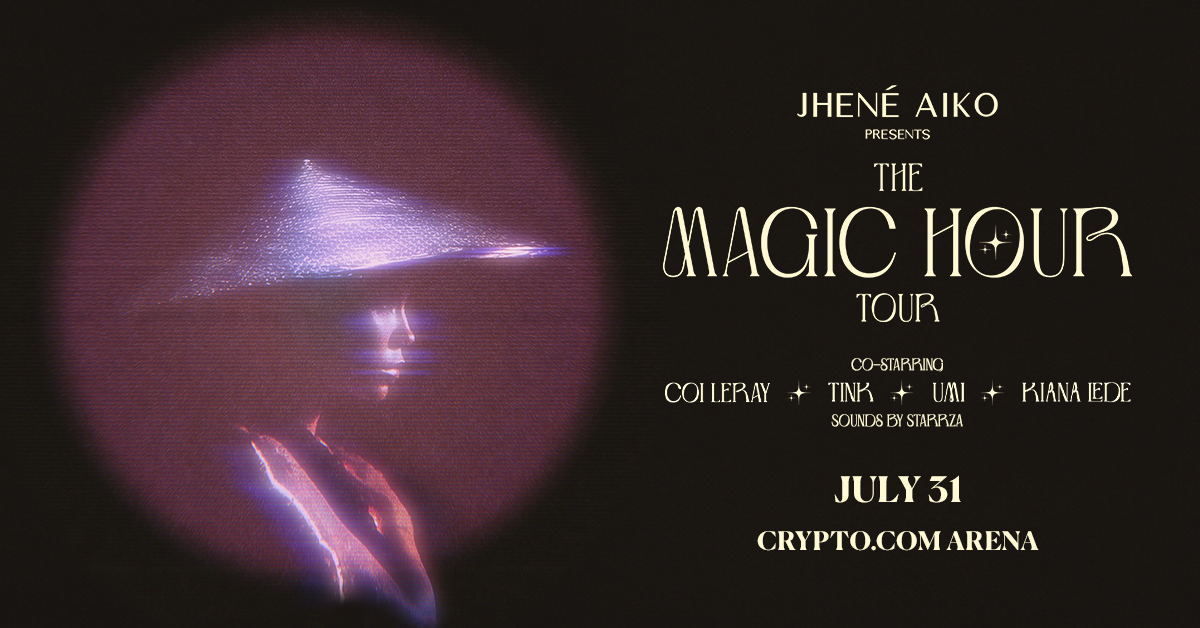 The Magic Hour Tour ✨ is on its way to LA! Come vibe with @JheneAiko at Crypto.com Arena on July 31 with Coi Leray, Tink, UMI and Kiana Ledé. Tickets on sale now! 🎟️ crpto.la/aiko24tw