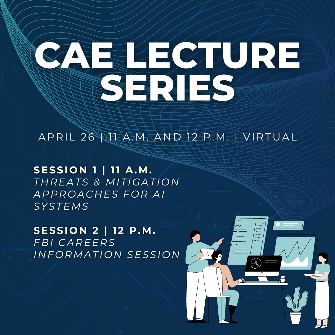 Dive into AI security threats and FBI careers at today's CAE Lecture Series beginning at 11 A.M. Open to all students & faculty in the CAE community. Visit👉 estrellamountain.edu/events/cae-lec… or click the link in bio👆 to join virtually.