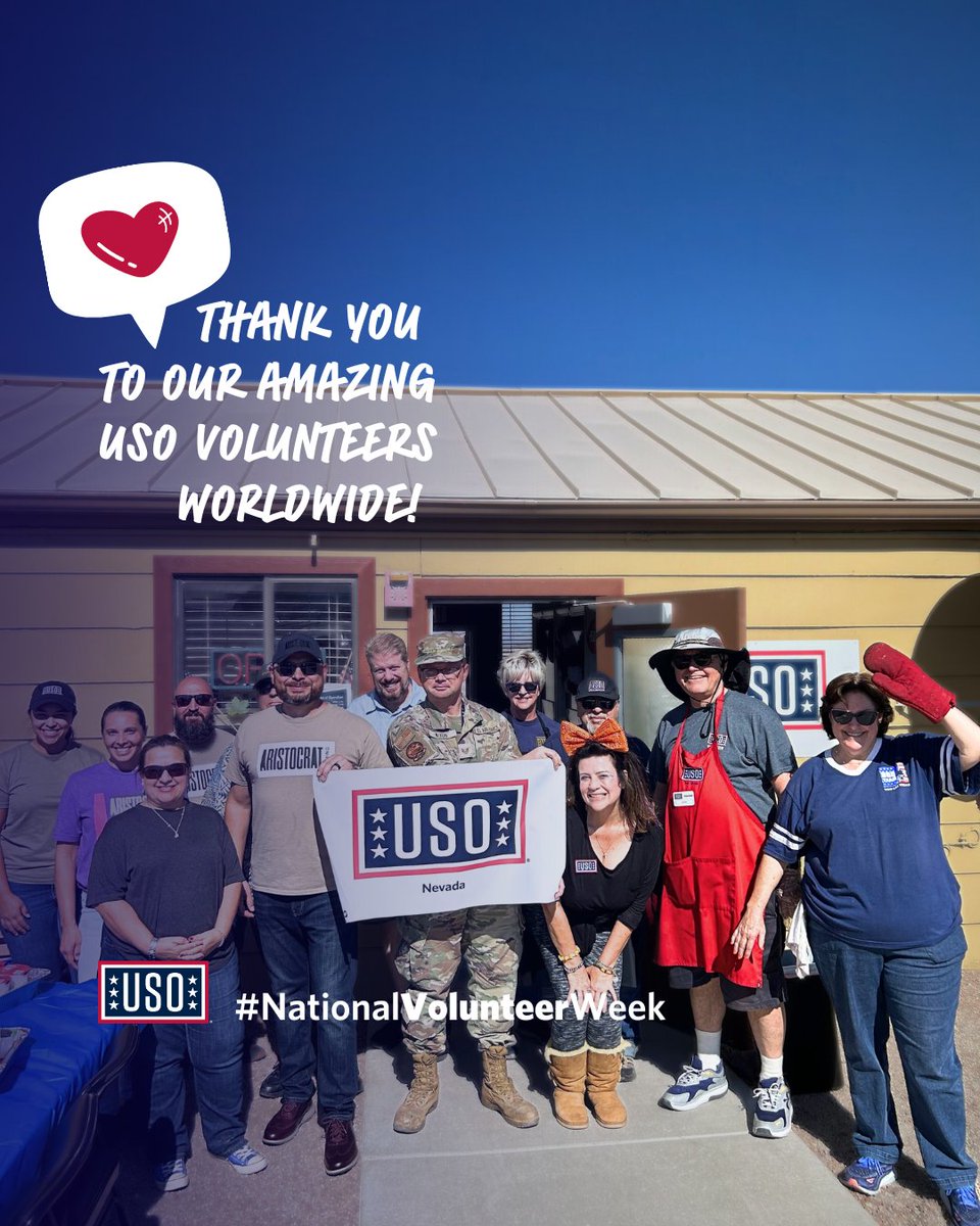 To all those who lend a hand and give their time, we appreciate you. #theUSO #NVW #NationalVolunteerWeek