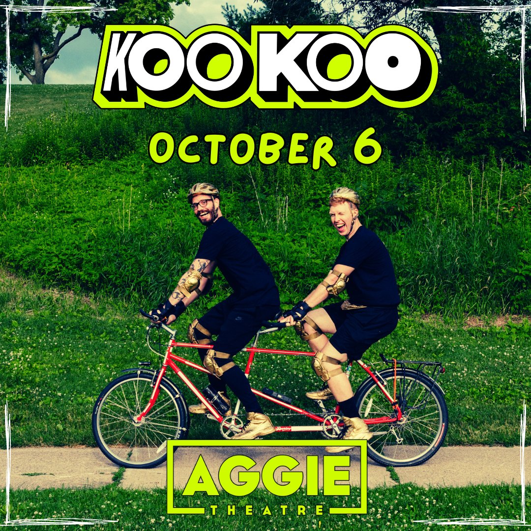 ON SALE NOW! @WeAreKooKoo at the @AggieTheatre on October 6th! Tickets and info: bit.ly/3U4Wbe7 #kookoo