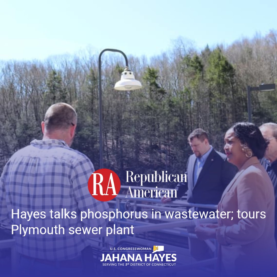 ICYMI: I visited the Plymouth Water Pollution Control Authority to get a first-hand look at the operation and see how the $959,752 in Community Project Funds I secured will assist in their phosphorous reduction efforts.