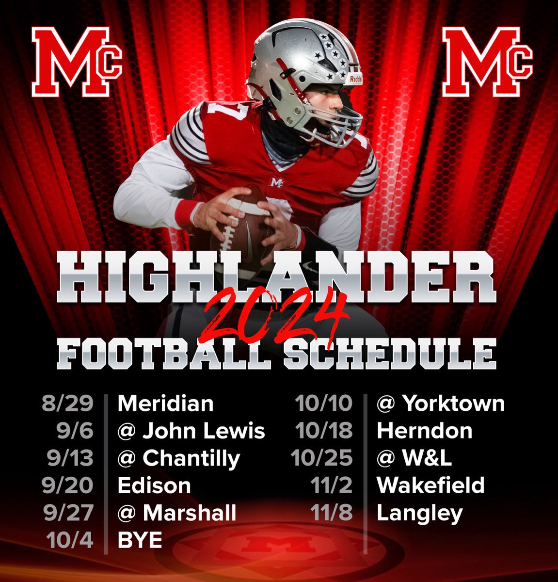 2024 McLean Highlanders varsity schedule is official!