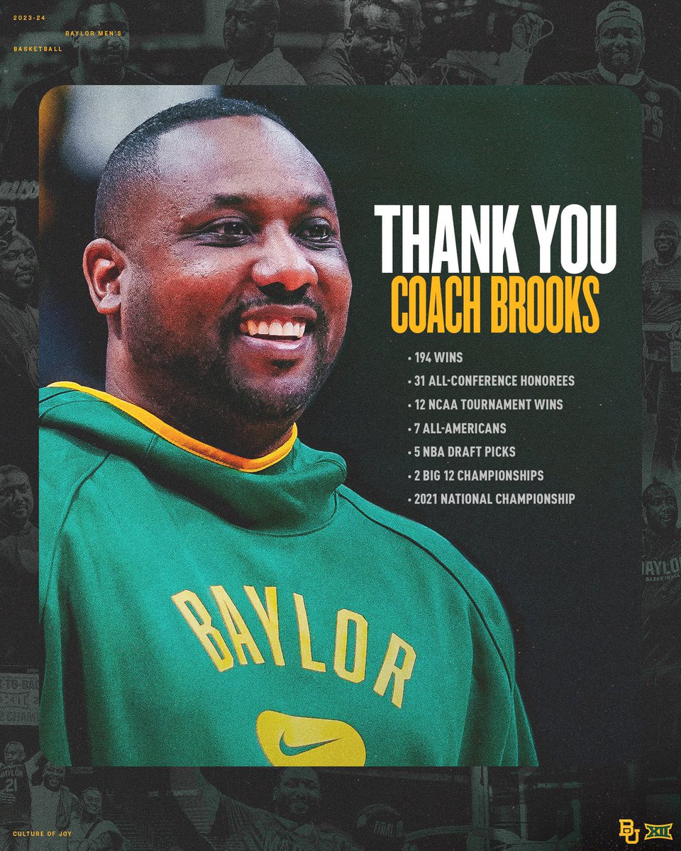 I would like to express my appreciation to Coach @BUDREW & everyone with Baylor basketball the last 8 years. I would also like to thank Athletic Director Mack Rhoades & the entire athletic department, along with university president Linda Livingstone & the community of Waco.