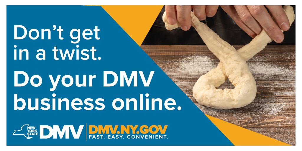 It doesn't cost any extra dough to do more than 60 DMV transactions online. It's quick, convenient and won't tie you up in a knot. Learn more here: dmv.ny.gov/more-info/all-… #NationalPretzelDay #NYSDMV