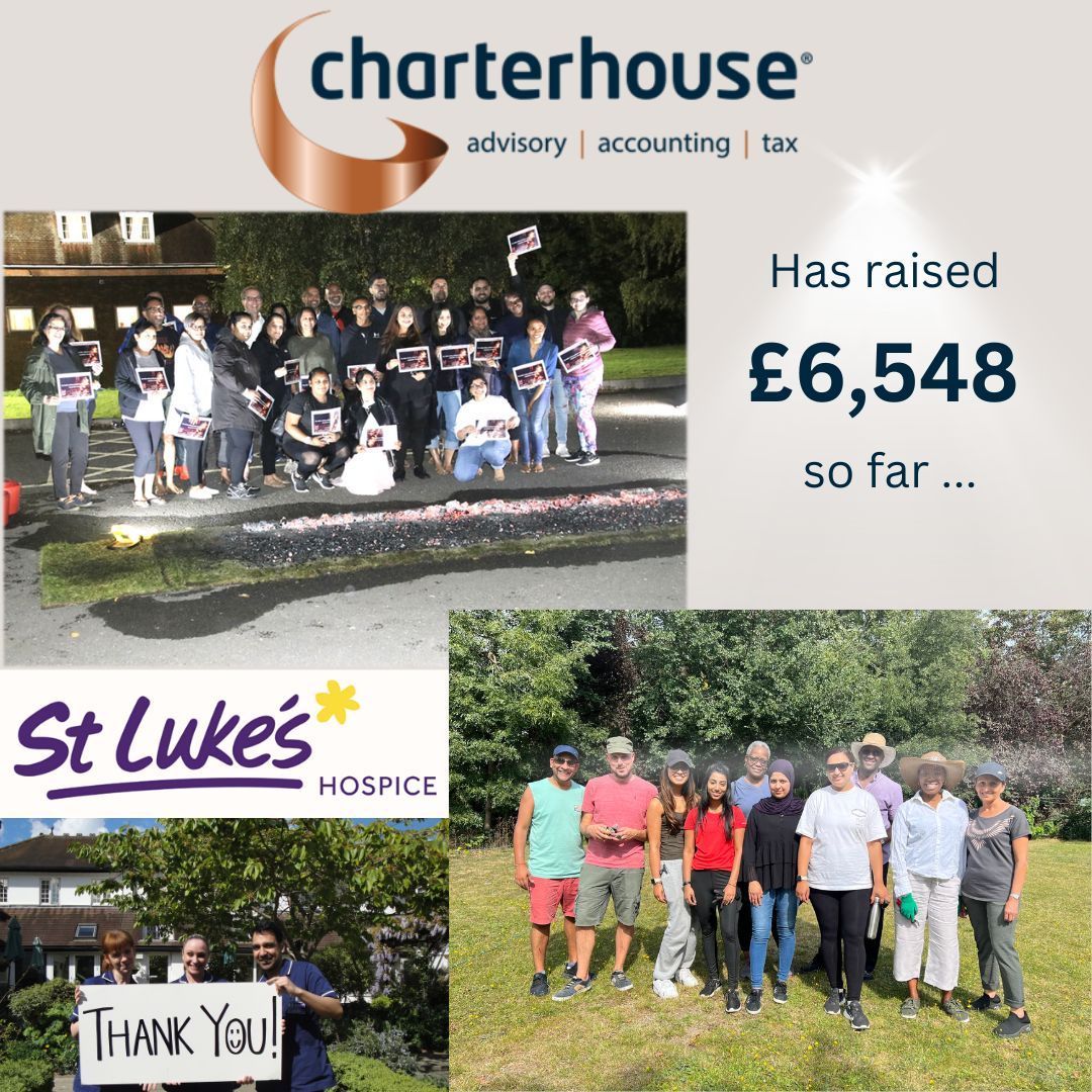At Charterhouse, giving back is at the heart of what we do, and our Charity of the Year is St Luke's, as chosen by our amazing employees is central to this! 
Together, we've already raised an incredible £6548 and counting! Thank you to everyone who has contributed. #StLukes