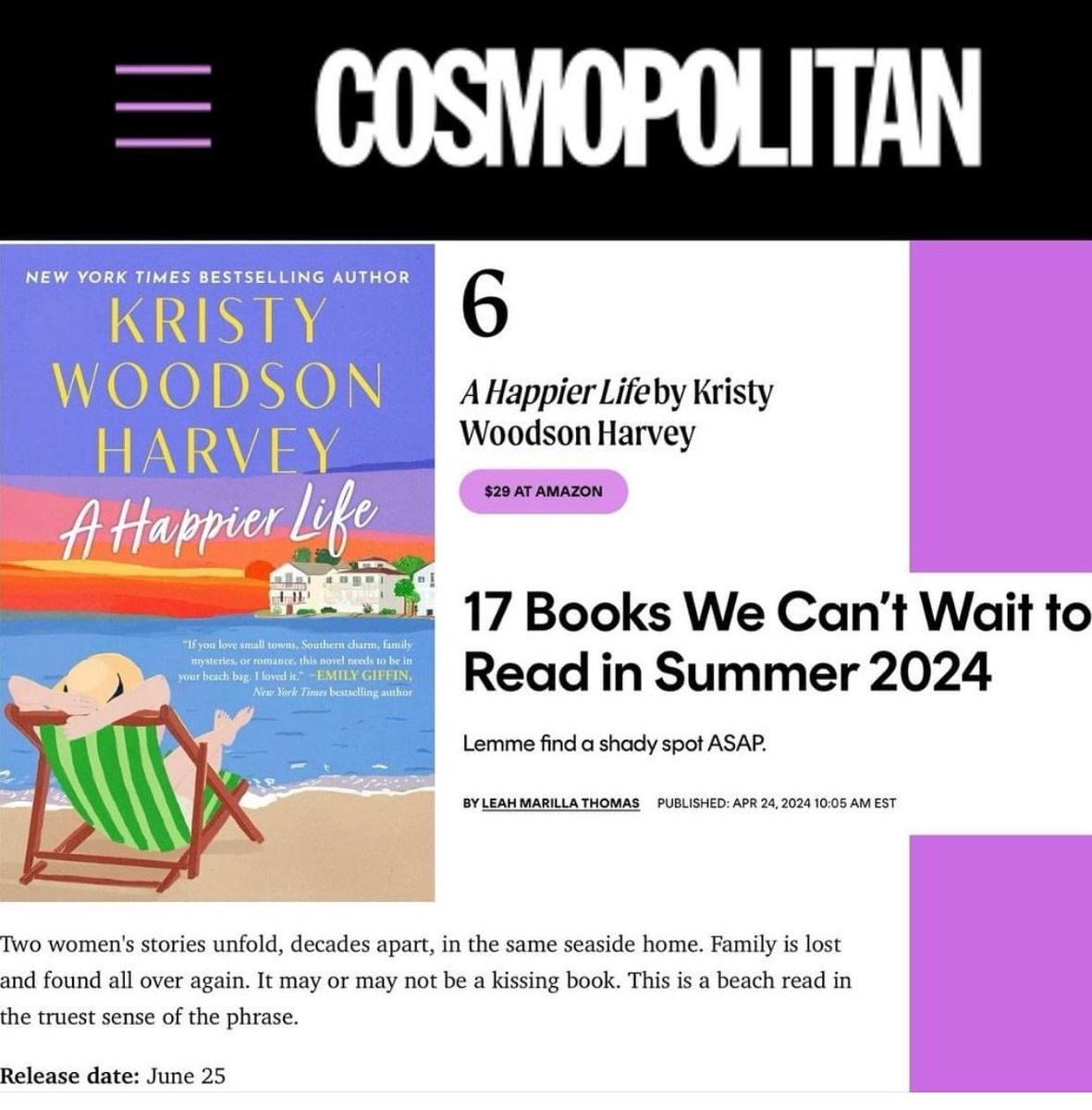 Eeeek!!! This is SO exciting! Thank you Cosmopolitan! buff.ly/3JytuBi