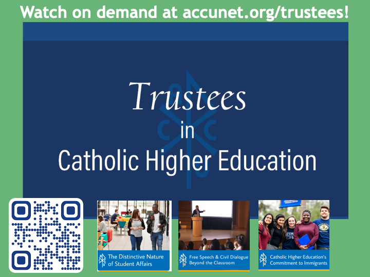 ⏯️🔄#Trustees in #CatholicHigherEd videos on a variety of topics for #CatholicHigherEducation leaders. 
🎬Available on-demand at accunet.org/trustees