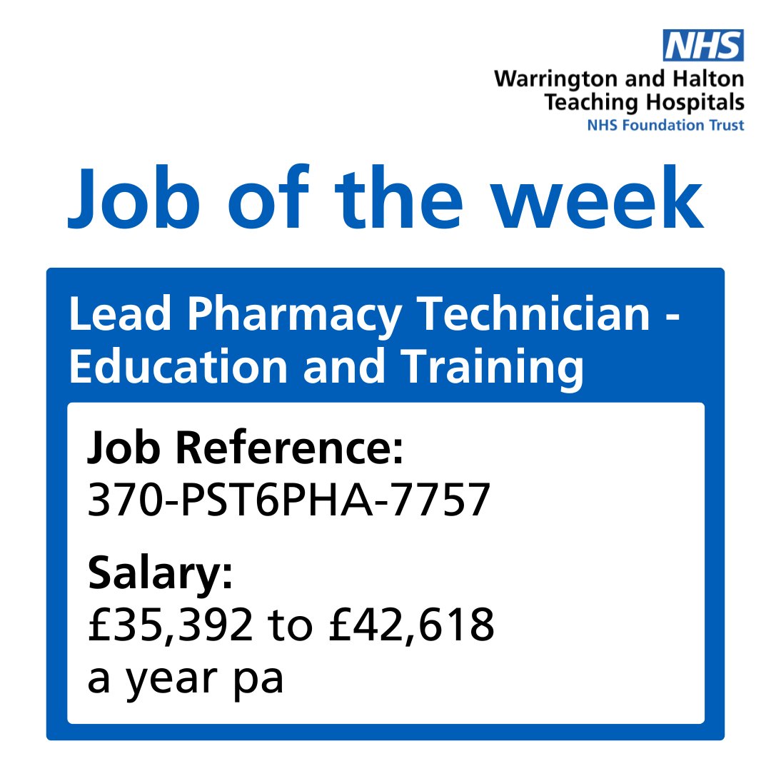 💼Job of the week💼 Are you a Pharmacy Technician currently registered with the GPHC and have a passion for training and education within your profession? If the answer is yes then we would like to offer you the opportunity to join our team. Apply now🔽 ow.ly/e1Kr50RoL8p