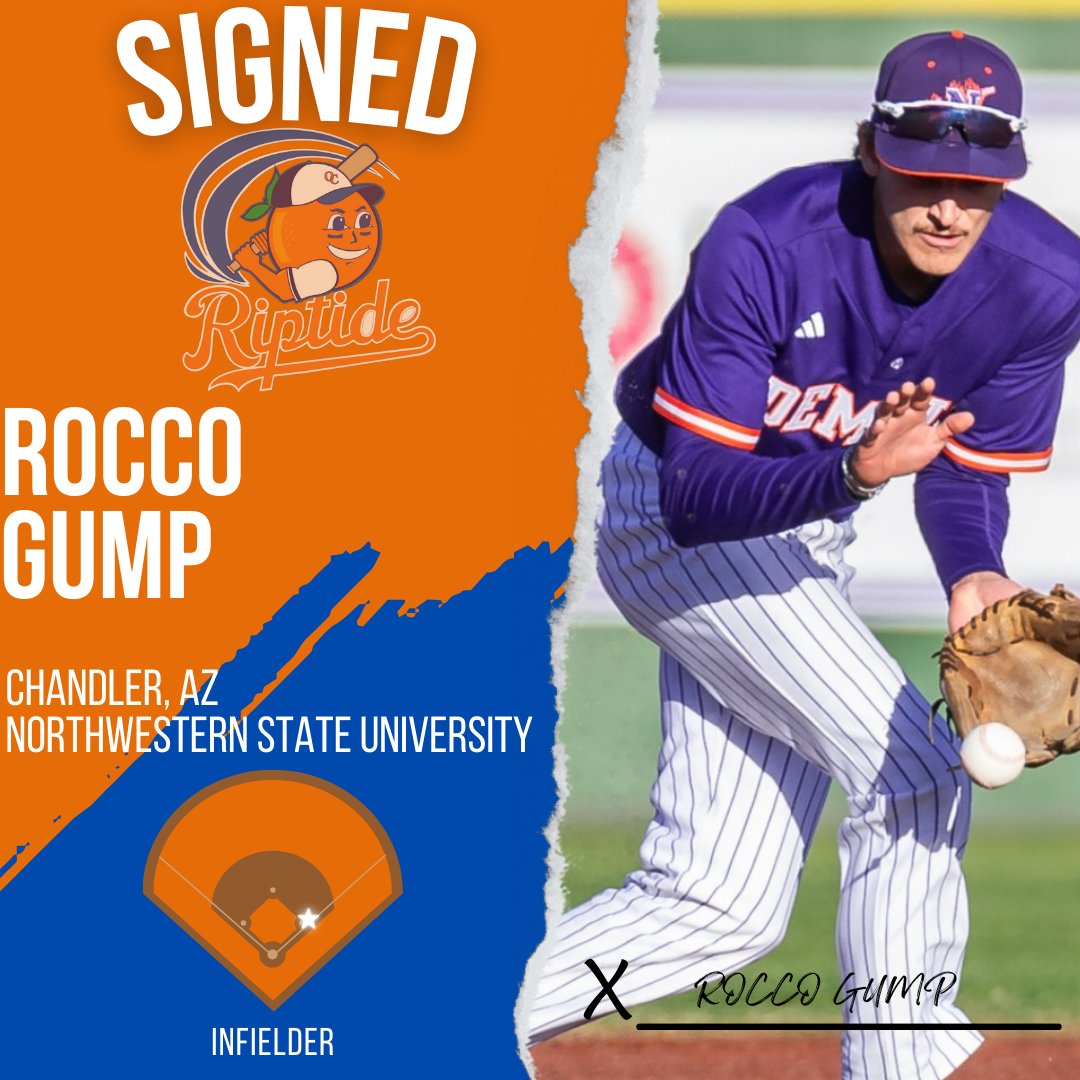 𝗗𝗢𝗡𝗘 𝗗𝗘𝗔𝗟  📝 @nsudemonsbsb junior @GumpRocco will be playing #SummerBall in Orange County at @yourgreatpark for the OC Riptide 2024 season! Welcome to the #OCRiptideFamily Rocco! 🟠🔵 #OCRiptideBaseball #YourGreatPark #CCLBaseball #ForkEm