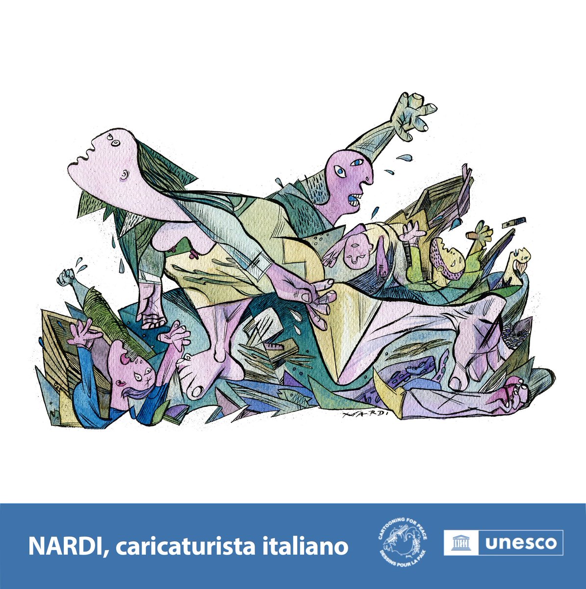 Con sus efectos devastadores, la crisis climática se cierne sobre nosotros. Debemos defender el derecho a mostrar la cruda realidad de nuestro mundo cambiante. #LibertadDePrensa para un futuro sostenible: unesco.org/es/days/press-… 🖌️ @marilena_nardi_ @CartooningPeace