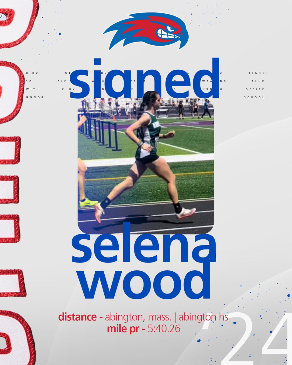 Signed. Sealed. Delivered✅ Selena Wood, a distance runner from Abington, MA, is our next signee, boasting a PR of 5:40.26 in the mile! She is also the Mile Champion of the South Shore League! Welcome to Lowell, Selena!👏 #UnitedInBlue | #AETF