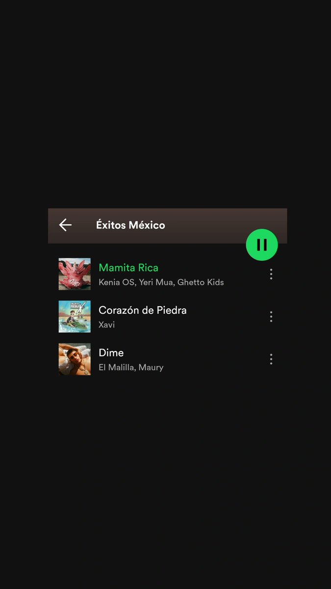 Spotify Playlist — “Éxitos México”: 

#1. “Mamita Rica” — @KeniaOS, @YeriMua & #GhettoKids (NEW). 

— Es la playlist Mexicana MÁS seguida con +5,7 MILLONES de seguidores en la plataforma.
