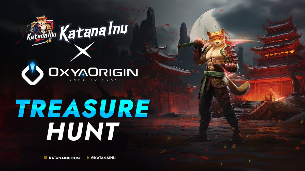 Embark on a thrilling Treasure Hunt alongside #KatanaInu & @OxyaOrigin today at 8PM CET! 💯 Discover the solution for a shot at claiming 65,000 $KATA & 3,000 $OXYZ from the prize pool! 🥷 Get in on the adventure here 👉 zealy.io/cw/oxyaorigin-…