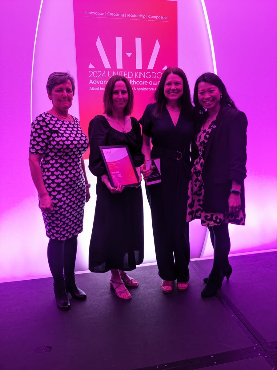 Huge congrats to Pam&Debbie Dalriada rehab team ⁦⁦@NHSCTrust⁩ on winning the innovation award ⁦@AHAwards⁩ in London for their spotlight on frailty&sarcopenia work ⁦@jenniferwelshbt⁩ ⁦@millarwilson⁩ ⁦@McguganDeb64760⁩ ⁦@JillBradley67⁩ ⁦