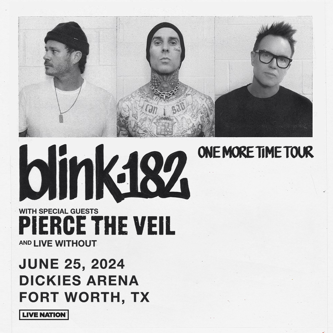 JUST ANNOUNCED! Live Without will be joining blink-182 and Pierce the Veil at Dickies Arena on June 25th! ⁠ ⁠ GREAT SEATS just released! Grab tickets now at our link in bio🎟️