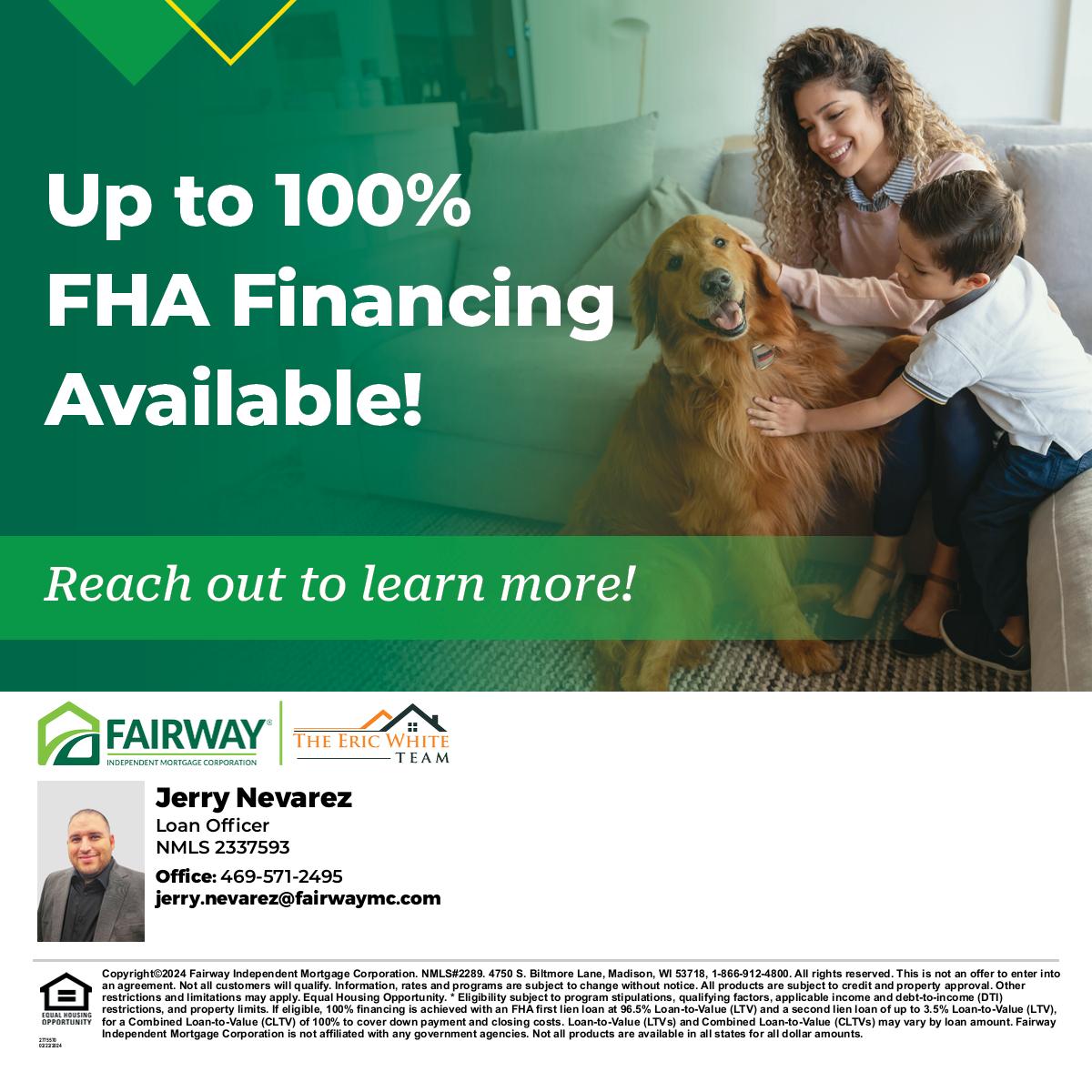 Want to learn more? Contact me today! #jerry_themortgageguy #dfwrealestate #financegoals #homebuyertips #interestrates #ownyourhome #realestatefinance #PreApprovalMagic #DreamHomeAwaits #MortgageMatters #YourLoanExpert