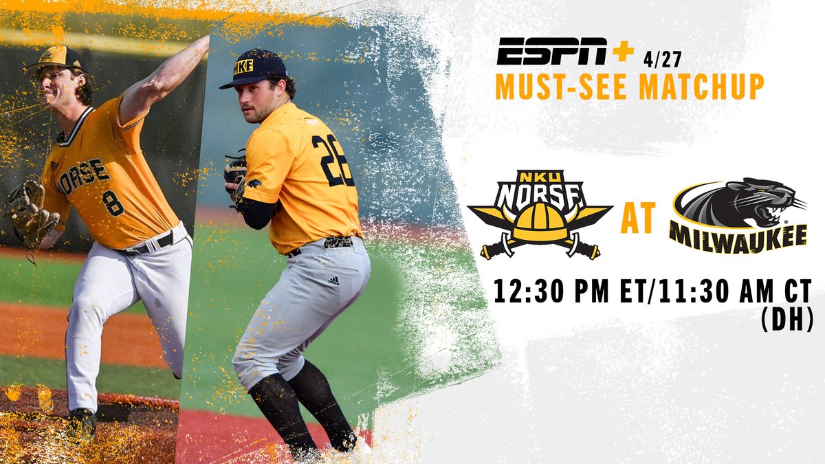 In today's must-see matchup, @MKE_Baseball hosts @NKUNorseBSB in a DH to close out another #HLBASE series! Catch the action at 12:30 p.m. ET/11:30 a.m. CT on @ESPNPlus. 📺: es.pn/3co6FDr #OurHorizon 🌇