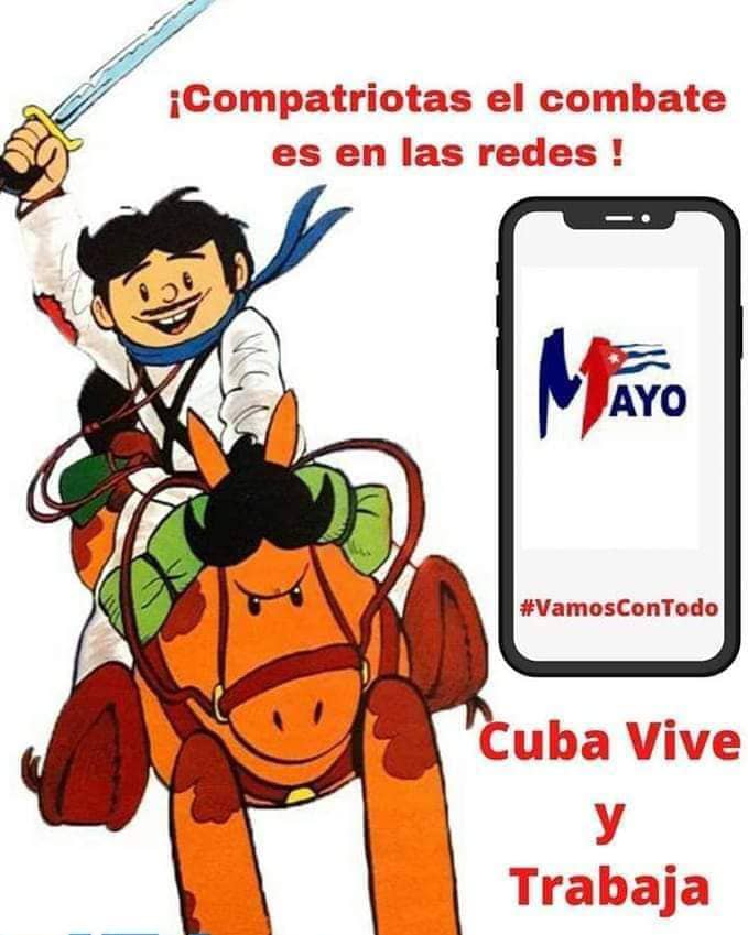 Vamos a la batalla en el ciberespacio. Librando cada combate hasta  ganarles esta guerra. Seguimos en nuestra trinchera que es la red. Por la PATRIA UNIDOS 🇨🇺✌
#FidelPorSiempre 
#PorCubaJuntosCreamos 
#PorUn26EnEl24 
#SentirPinero 
#IzquierdaPinera 
#DeZurdaTeam