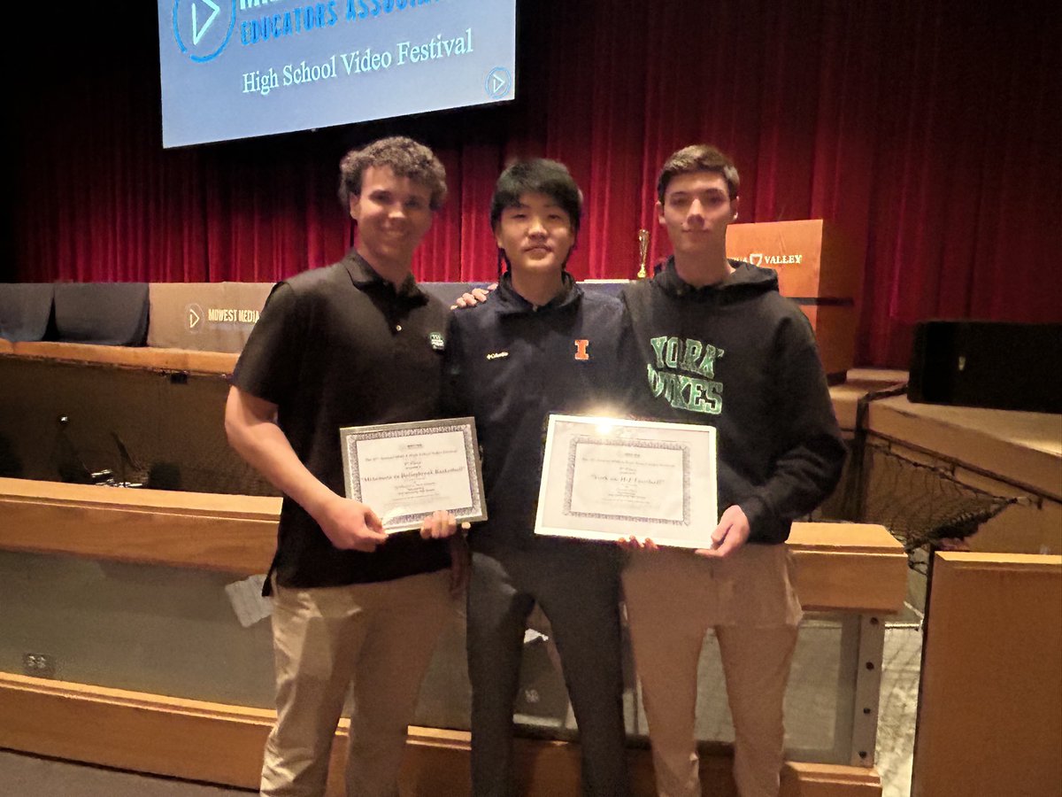 York Sports Network (@york_network) on Twitter photo ALL WE DO IS WIN!!!!
YSN takes 3rd & 5th at <a href="/mmeatv/">MMEA</a> fest today in live event sports coverage for our <a href="/JackToshHC/">Jack Tosh</a> coverage and IHSA Playoff football coverage of <a href="/YorkDukesFB/">York Dukes Football</a> beating out over 15 entries!!!
<a href="/chambersatyork/">Mr. Brendan Chambers</a> <a href="/YorkAthletics/">York High School Athletics</a> <a href="/YorkD205/">York High School</a> <a href="/Elmhurst205Supt/">Dr. Keisha Campbell</a> <a href="/ElmhurstFun/">Elmhurst Fun</a>
1/2 ALL WE DO IS WIN!!!!
YSN takes 3rd & 5th at <a href="/mmeatv/">MMEA</a> fest today in live event sports coverage for our <a href="/JackToshHC/">Jack Tosh</a> coverage and IHSA Playoff football coverage of <a href="/YorkDukesFB/">York Dukes Football</a> beating out over 15 entries!!!
<a href="/chambersatyork/">Mr. Brendan Chambers</a> <a href="/YorkAthletics/">York High School Athletics</a> <a href="/YorkD205/">York High School</a> <a href="/Elmhurst205Supt/">Dr. Keisha Campbell</a> <a href="/ElmhurstFun/">Elmhurst Fun</a>
1/2