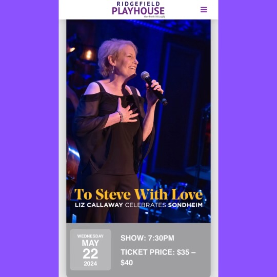 So looking forward to bringing my Sondheim show to the @RPlayhouse on Wed night, May 22. I've seen Alan Menken, Jimmy Webb, Randy Rainbow, and Lea Salonga in concert there- it's a great venue. If you live in CT, Westchester or NYC, I hope you can come. Tix are $35-$40!
