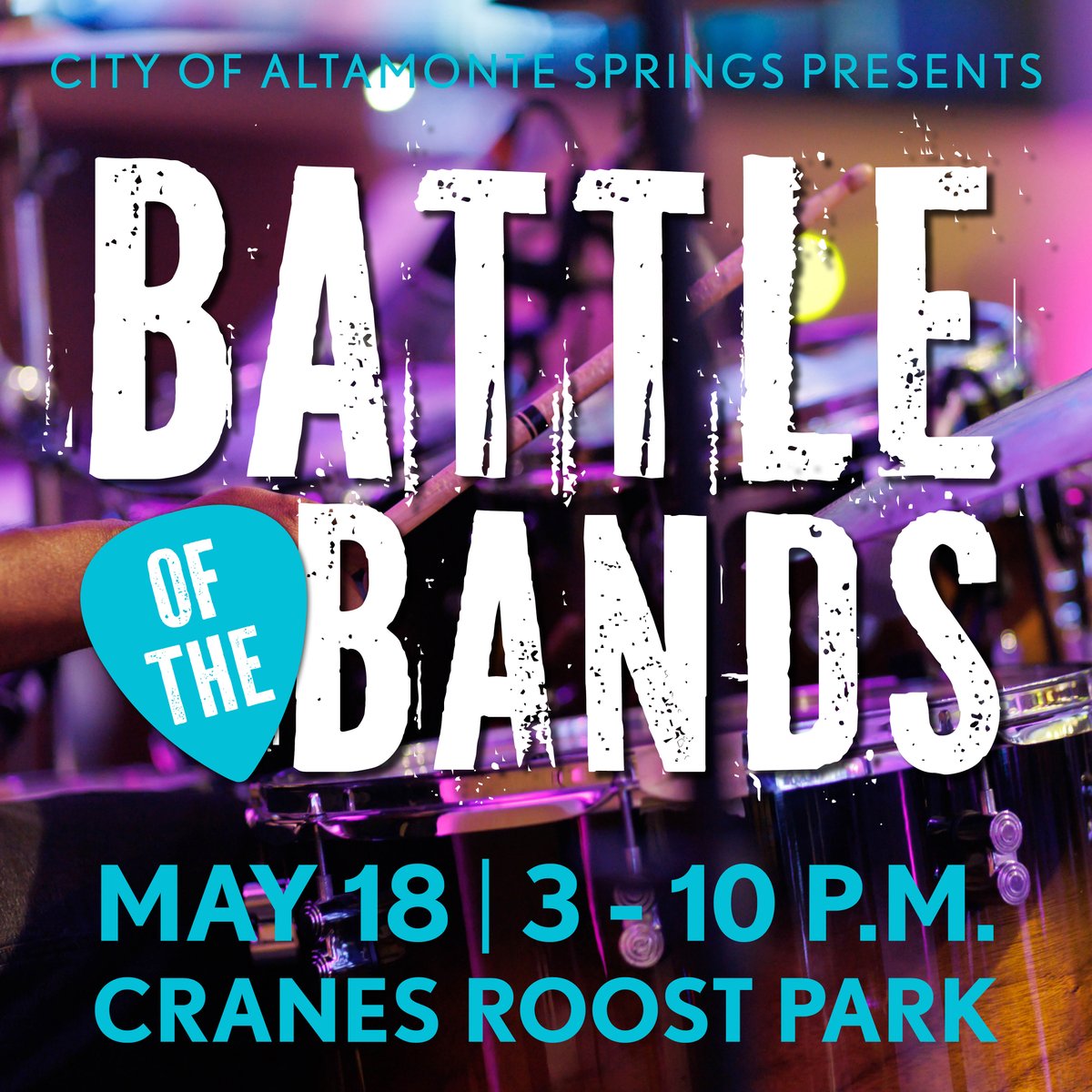 Get ready for an electrifying showdown! 12 incredible artists are ready to rock the stage at #BattleoftheBands on May 18 in #CranesRoostPark! Join us for a day filled with awesome live music, food, games and vendors. View the lineup: ow.ly/RBUt50Rp46g #LiveAltamonte