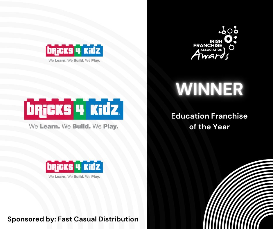 Congratulations to Bricks 4 Kidz  Ireland winners of the Education Franchise of the Year award ✨ 

This award is sponsored by Fast Casual Distribution

#IFAA24