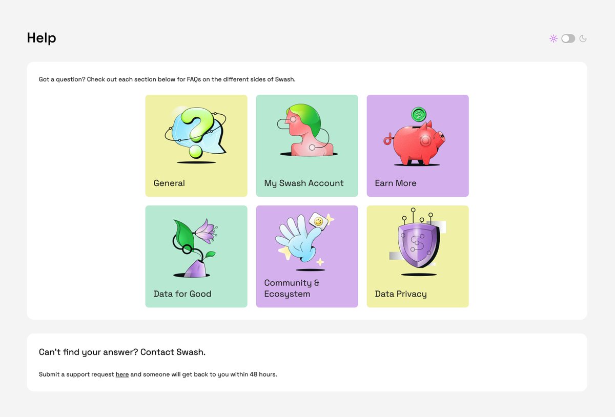 Although it is rare, if you do feel stuck and can't find an answer you are looking for within the Help Center, you can always submit a support ticket, and Swash will get back to you within 48 hours! 🤓
