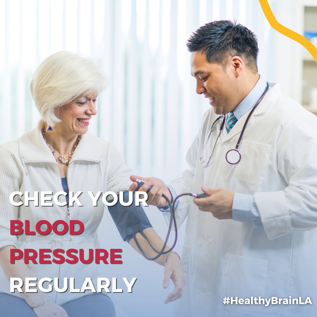 May is #HighBloodPressureMonth! Uncontrolled high blood pressure can increase your risk of heart attack, stroke, and dementia. Protect your heart and brain health by checking your blood pressure regularly! #HealthyBrainLA #HeartHealth