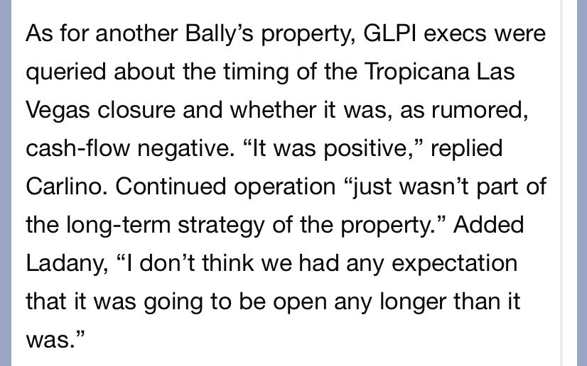 As we’ve said many times, Trop was going to close and be imploded whether the A’s were involved or not. Related: Dibs on the Bespoke Transactions band name.