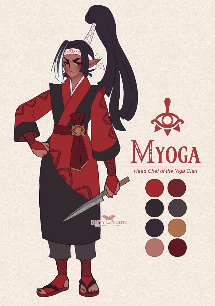 Miss Myoga, head chef of the Yiga Clan. 🔪🍣 Can cut a piece of sashimi razor precise and tells the best ghost stories. Master Kohga has to constantly tell her to tone down the spooky tales for the kids.
