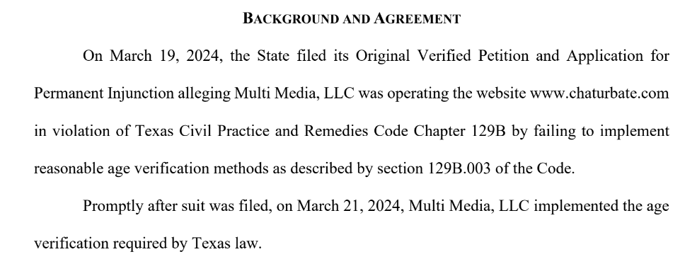 according to court documents, after being sued, Chaturbate was without age verification for... three days documentcloud.org/documents/2462…